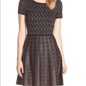 Cynthia Steffe Sage and Metallic Flare Dress